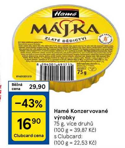 Hamé Konzervované výrobky, 75 g