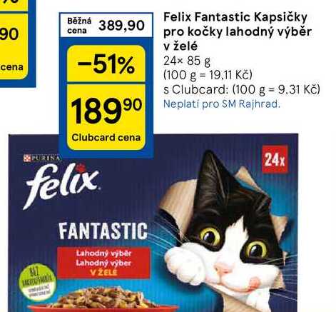 Felix Fantastic Kapsičky pro kočky lahodný výběr v želé, 24× 85 g 