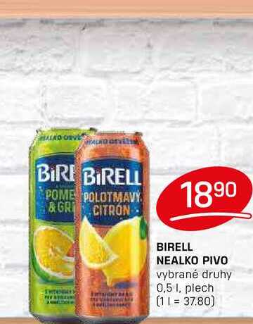 BIRELL NEALKO PIVO vybrané druhy 0,5 1, plech 