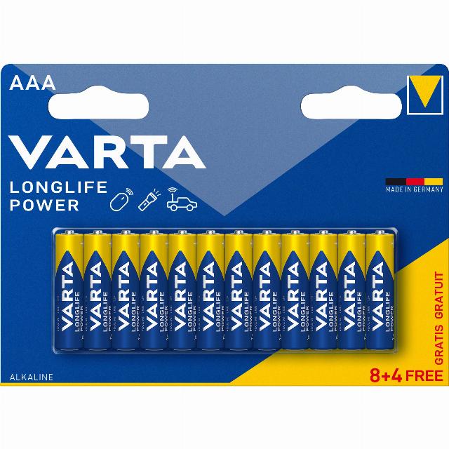 VARTA Alkalické baterie AAA 12 kusů v balení