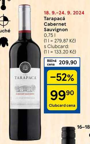 Tarapacá Cabernet Sauvignon, 0,75 l