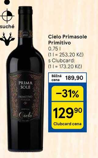 Cielo Primasole Primitivo, 0.75 l