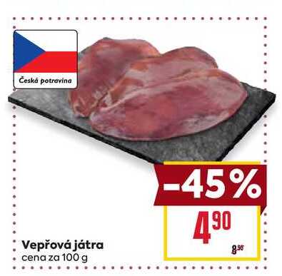 Vepřová játra cena za 100 g 