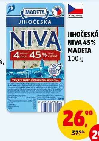 JIHOČESKÁ NIVA 45% MADETA, 100 g 