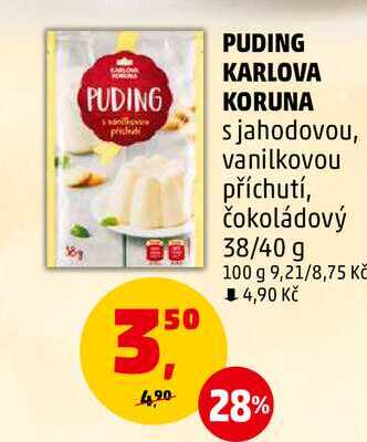 PUDING KARLOVA KORUNA s jahodovou, 38/40 g