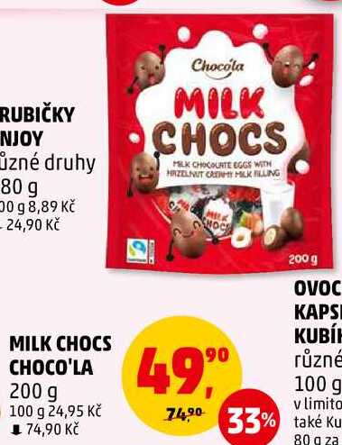 MILK CHOCS CHOCO'LA, 200 g