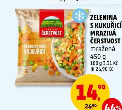 ZELENINA S KUKUŘICÍ MRAZIVÁ ČERSTVOST mražená, 450 g 