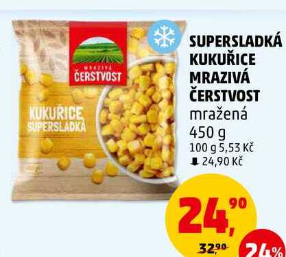 SUPERSLADKÁ KUKUŘICE MRAZIVÁ ČERSTVOST mražená, 450 g