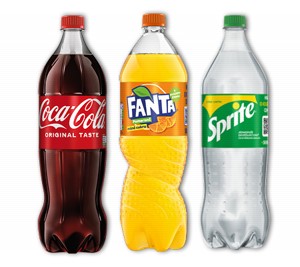 COCA COLA, FANTA, SPRITE, KINLEY