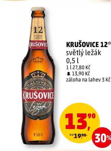 KRUŠOVICE 12 světlý ležák, 0,5 l