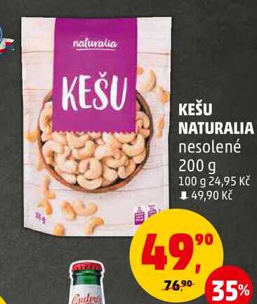 KEŠU NATURALIA nesolené, 200 g 