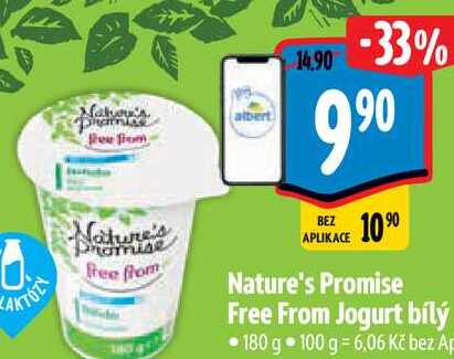   Nature's Promise Free From Jogurt bílý 180 g 