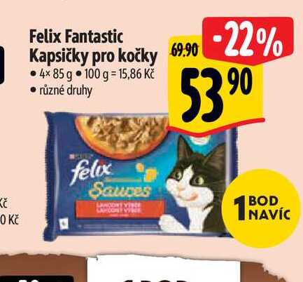   Felix Fantastic Kapsičky pro kočky   4x85 g 