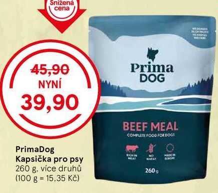 PrimaDog Kapsička pro psy, 260 g, více druhů 