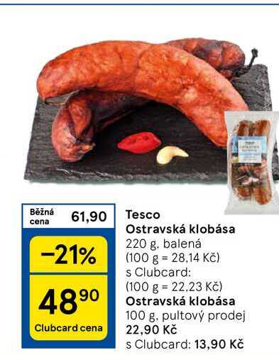 Tesco Ostravská klobása, 220 g