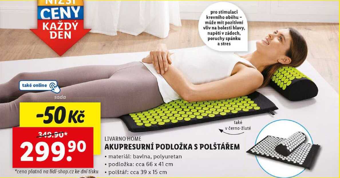 AKUPRESURNÍ PODLOŽKA S POLŠTÁŘEM 
