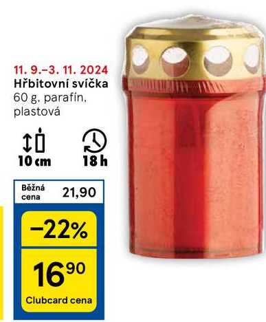 Hřbitovní svíčka, 60 g