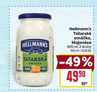 HELLMANN'S TATARSKA OMÁČKA omáčka, Majonéza 405 ml