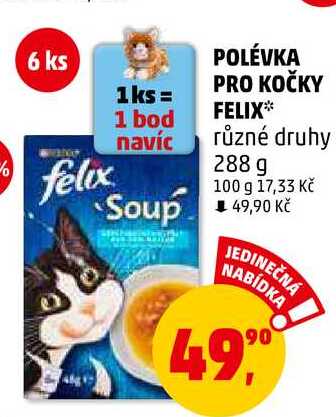 POLÉVKA PRO KOČKY FELIX různé druhy, 288 g