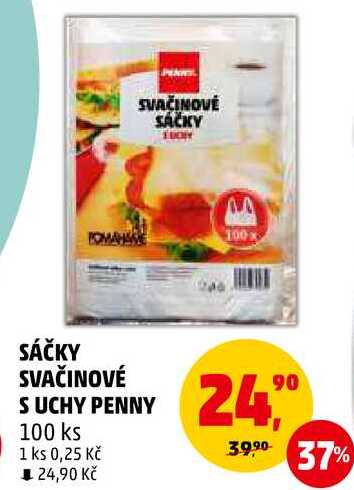 SÁČKY SVAČINOVÉ S UCHY PENNY, 100 ks 