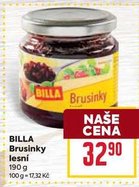 BILLA Brusinky lesní 190 g 