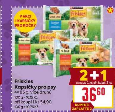 Friskies Kapsičky pro psy 4x 85 g 