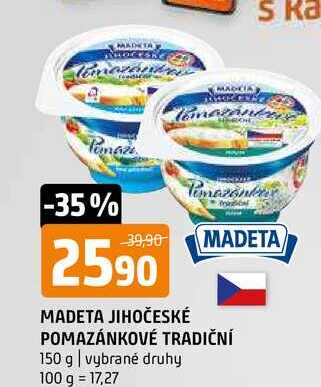 Madeta Jihočeské pomazánkové tradiční 150g, vybrané druhy