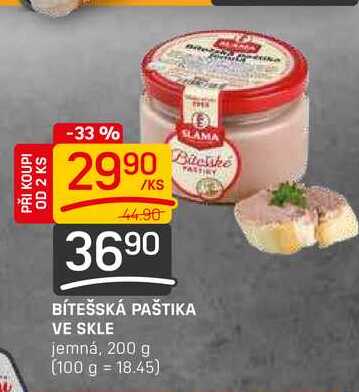 BÍTEŠSKÁ PAŠTIKA VE SKLE jemná, 200 g 