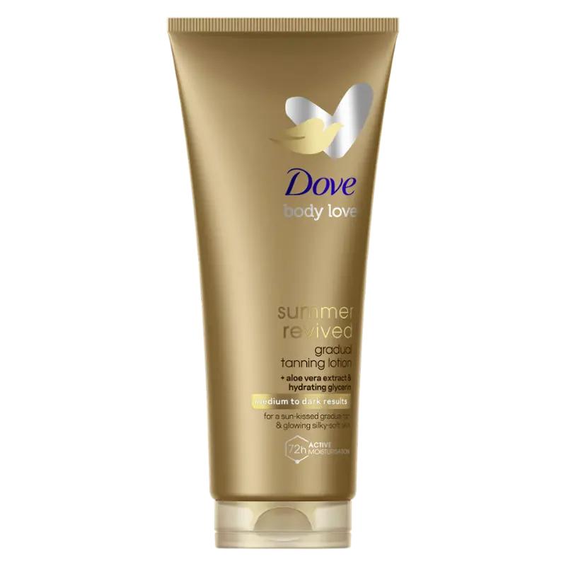 Dove Tělové mléko tónovací Derma Spa Summer Revived Dark, 200 ml