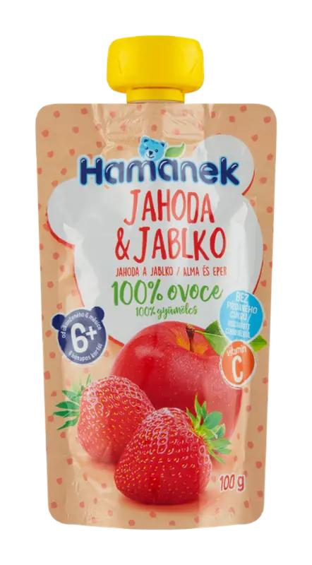 Hamánek Ovocná kapsička jahoda & jablko, 100 g