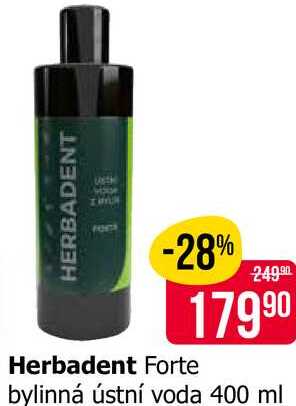 Herbadent Forte bylinná ústní voda 400 ml 