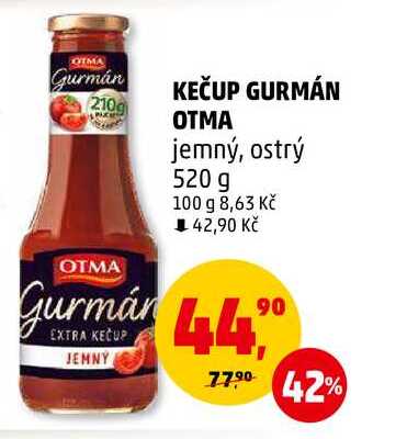 KEČUP GURMÁN OTMA OTMA jemný, 520 g