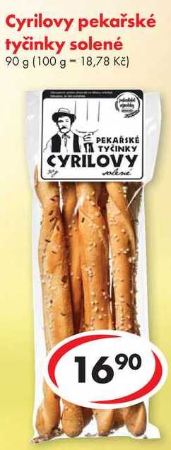 Cyrilovy pekařské tyčinky solené, 90 g 