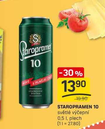 STAROPRAMEN 10 světlé výčepní 0,5l, plech