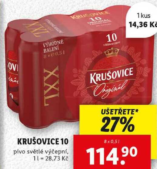 KRUŠOVICE 10, 8x 0,5 l