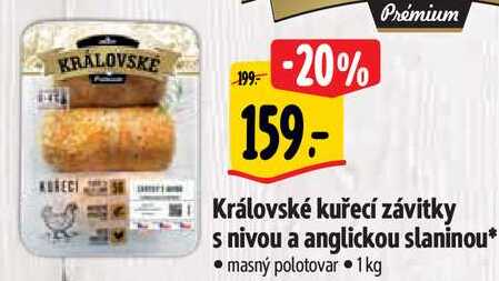 Královské kuřecí závitky s nivou a anglickou slaninou, 1 kg