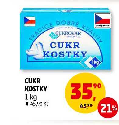 CUKR KOSTKY, 1 kg  v akci