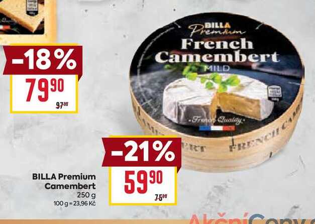 BILLA Premium Camembert 250 g 