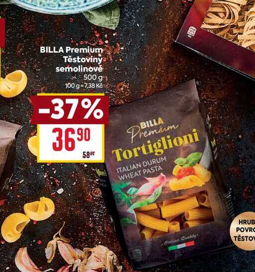 BILLA Premium Těstoviny semolinové 500 g 