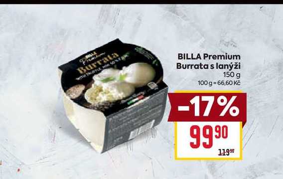 BILLA Premium Burrata s lanýži 150 g 