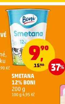 SMETANA 12% BONI, 200 g  v akci