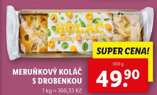 MERUŇKOVÝ KOLÁČ S DROBENKOU, 300 g