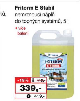 ků, Friterm E Stabil nemrznoucí náplň do topných systémů, 5l