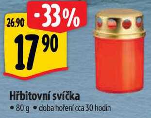 Hřbitovní svíčka, 80 g 