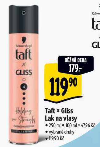 Taft x Gliss Struly Lak na vlasy, 250 ml