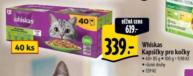 Whiskas Kapsičky pro kočky, 40x 85 g 