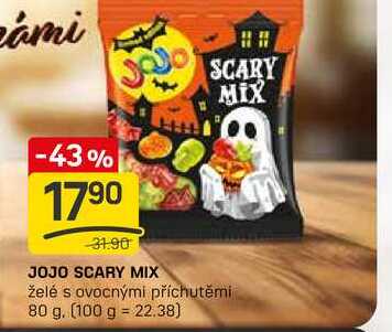 JOJO SCARY MIX želé s ovocnými příchutěmi 80 g