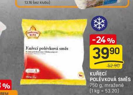 KUŘECÍ POLÉVKOVÁ SMĚS 750 g, mražené 