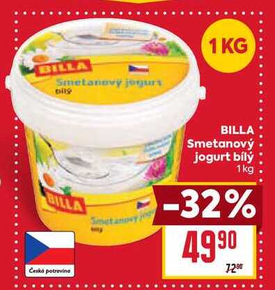 BILLA Smetanový jogurt bílý 1 kg  