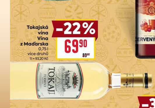 Tokajská vína Vina z Maďarska 0,75l